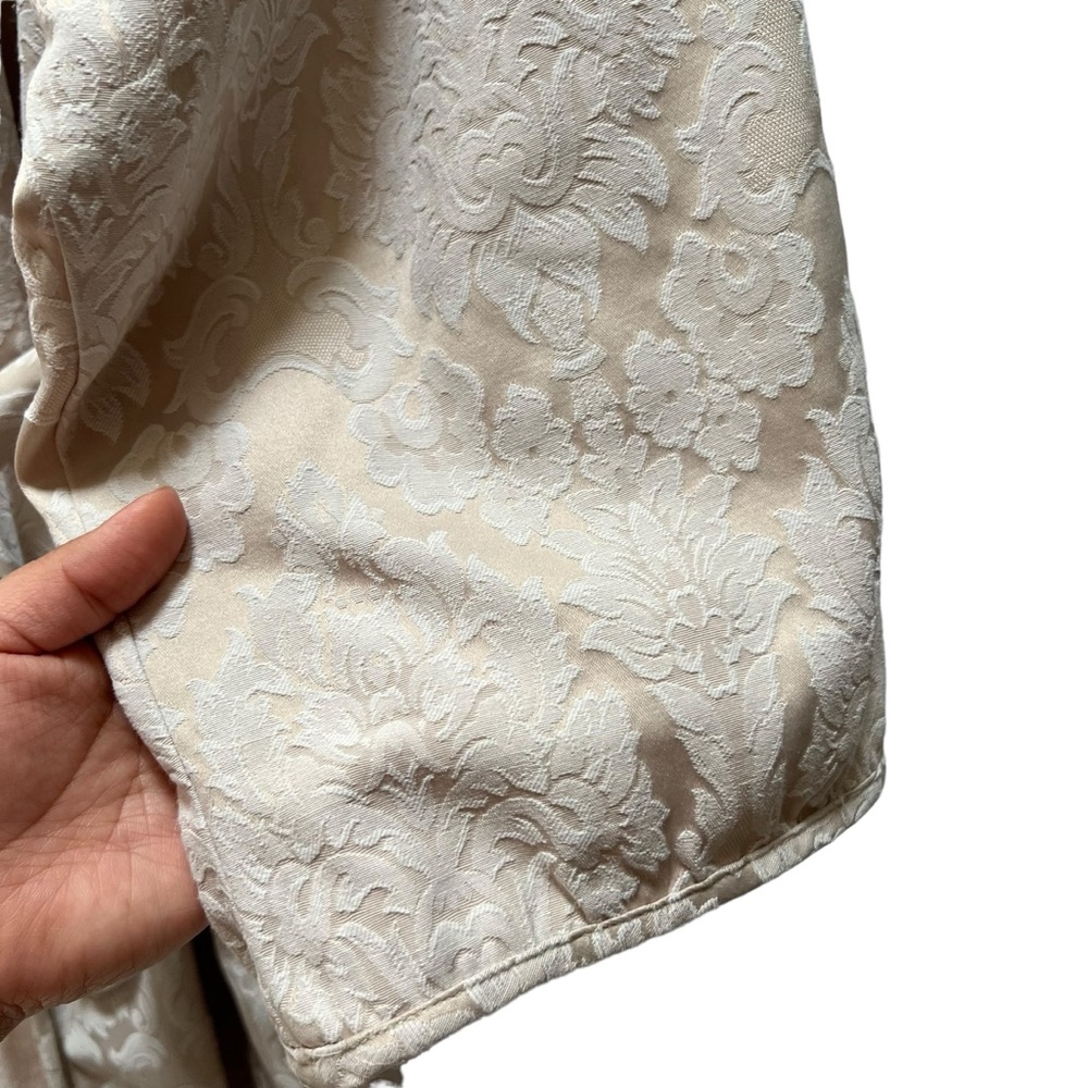 Victoria’s Secret VTG 90s Gold Label Cream Terry Cloth Floral Brocade Robe - Picture 12 of 16